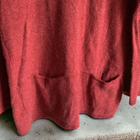 J Jill Red Wool Cashmere Blend Pocket Long Sleeve Pullover Sweater Small Petite - Picture 3 of 3